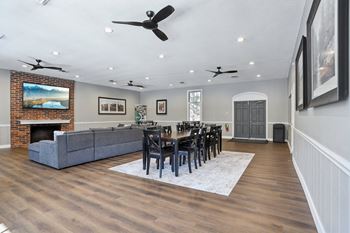 Clubhouse with kitchen and big screen television